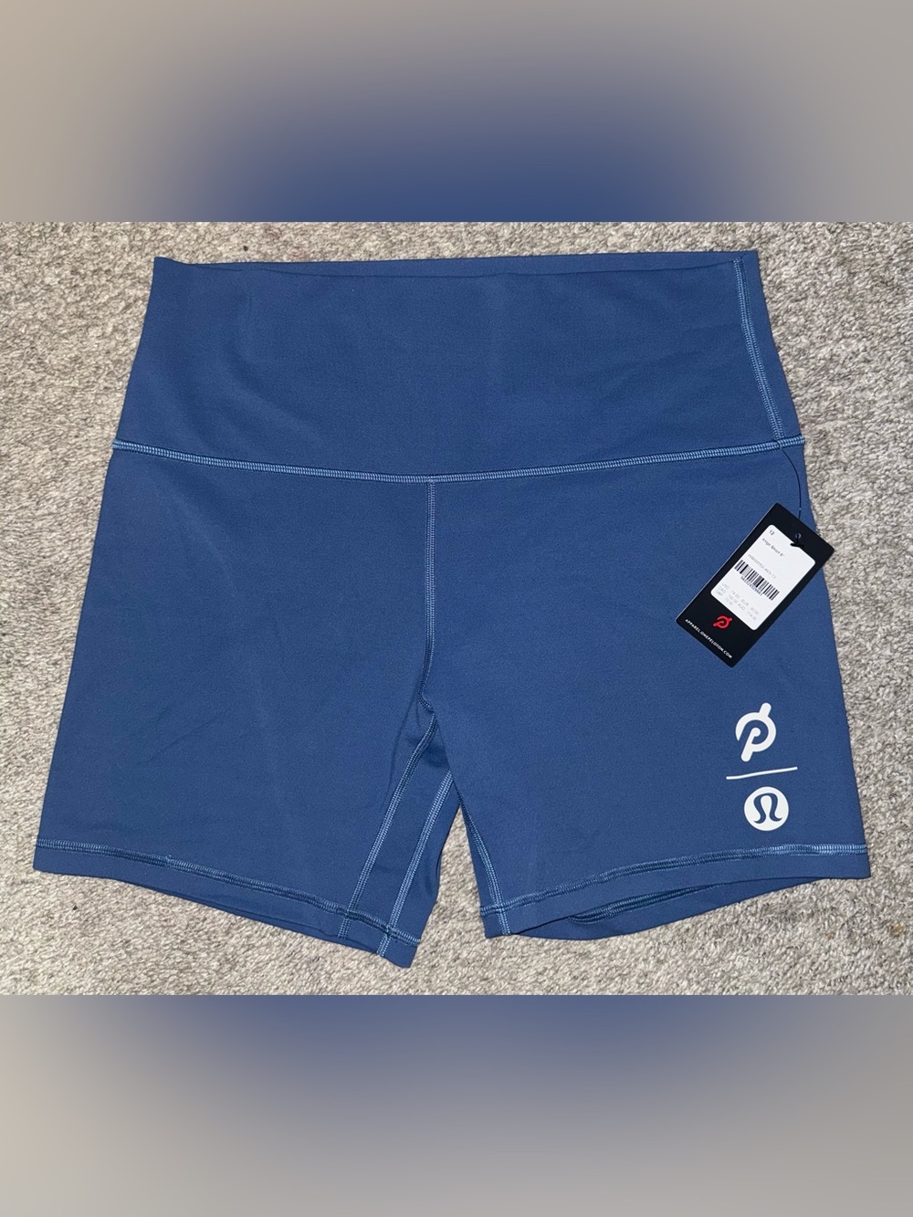 Lululemon x Peloton Navy Blue High-Rise Biker Shorts